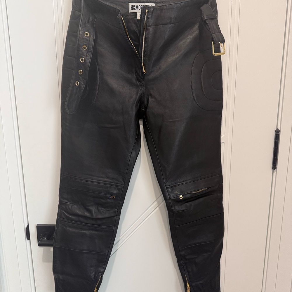 Moschino x H&M Black Leather Pants